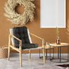 Rocking Chair Cushion 2 Pieces Back Seat Sets with Non-Slip Ties Polyester Fiber Filling Comfortable for Indoor Home Office Car