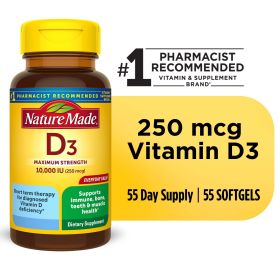 Nature Made Vitamin D3 10,000 IU Maximum Strength Softgels;  55 Count