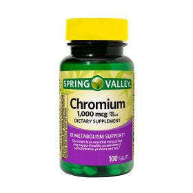 Spring Valley Chromium Tablets Dietary Supplement;  1,000 mcg;  100 Count