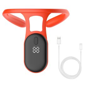 Intelligent Posture Corrector Hanging Back Posture Correction Trainer with Vibrating Reminder Charging Cable Strapless Back Brace for Kids White Colla (Option: NeckInstrumentOrange)