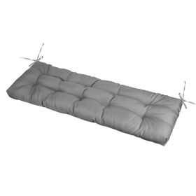 Bench Seat Cushion For Indoor Outdoor Furniture Non Slip Long Chair Cushion with Ties Strap Waterproof Swing Cushion 51.18x19.68IN For Garden Patio Ba (Option: PadWaterproof8LGrey)