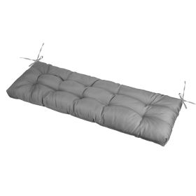 Bench Seat Cushion For Indoor Outdoor Furniture Non Slip Long Chair Cushion with Ties Strap Waterproof Swing Cushion 51.18x19.68IN For Garden Patio Ba (Option: Waterproof10LGrey)
