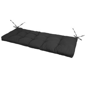 Bench Seat Cushion For Indoor Outdoor Furniture Non Slip Long Chair Cushion with Ties Strap Swing Cushion 51.18x19.68IN For Garden Patio Balcony Entr (Option: PadNormal8Black)