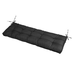 Bench Seat Cushion For Indoor Outdoor Furniture Non Slip Long Chair Cushion with Ties Strap Waterproof Swing Cushion 51.18x19.68IN For Garden Patio Ba (Option: Waterproof10Black)