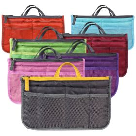 Women Lady Travel Insert Handbag Organiser Makeup Bags Toiletry Purse Liner w/Hand Strap (Option: GiftOrganizeCaseGray)